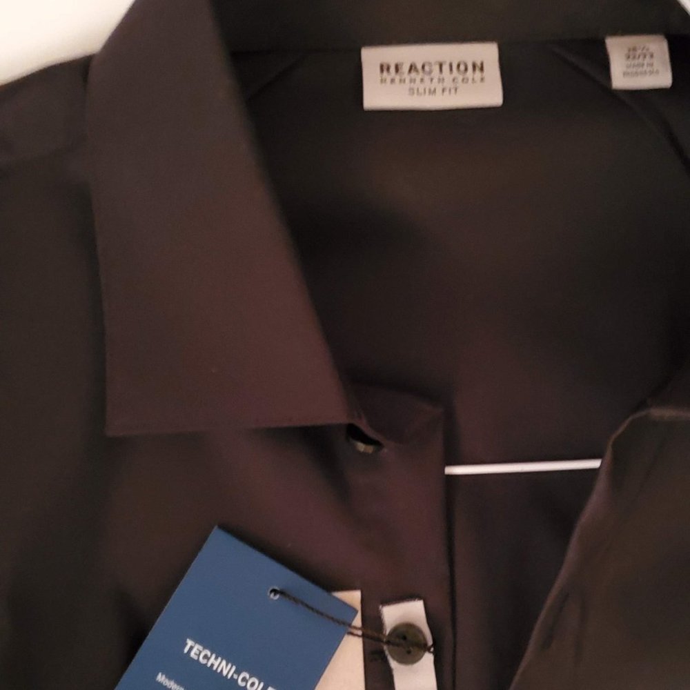 NWT Reaction Kenneth Cole Black Slim-Fit Shirt